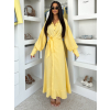 Žluté maxi dlouhé košilové šaty MATRIX