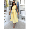 Žluté pouzdrové áčkové midi šaty GERARDYS s páskem