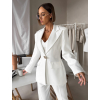 Bílé elegantní tvarující sako ROVENA s ozdobou