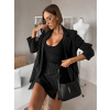 Černé elegantní pruhované oversize sako ORLENA