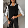 Černá elegantní vestička top  XANTOR na knoflík