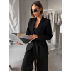 Černé elegantní sako THELYA s vázáním