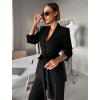 Černé elegantní sako THELYA s vázáním