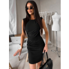 Černé krátké pouzdrové šaty DERINA s řasením