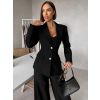 Černý elegantní kalhotový kostýmek VIRELI do kanceláře