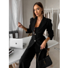 Černý elegantní kalhotový kostýmek VIRELI do kanceláře