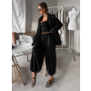 Černý společenský komplet XANDORA s harémovými kalhotami