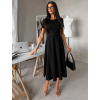 Černé vypasované midi šaty WONDIX s páskem