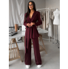 Vínový společenský kalhotový kostým OTARIO