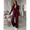 Vínový společenský kalhotový kostým OTARIO