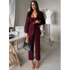 Vínový kalhotový kostýmek ZORVATO