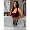 Vínové elastické basic body ORELIA s výstřihem