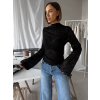 Černé elegantní top LOMUX s dlouhým rukávem