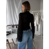 Černé elegantní top LOMUX s dlouhým rukávem