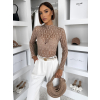 Béžové krajkové body TARELI s dlouhým rukávem