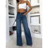 Světle modré extra wide leg široké dlouhé džíny QUENTISA