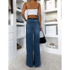 Tmavě modré extra wide leg široké dlouhé džíny QUENTISA