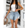 Modré krátké džínové áčkové kraťasy MARVELLA s krajkou