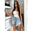 Modré krátké džínové áčkové kraťasy MARVELLA s krajkou
