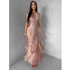 Růžové společenské šaty FENDRIA s třásněmi