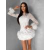 Bílé krajkové koktejlové šaty VINDORA
