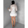 Bílé krajkové koktejlové šaty VINDORA