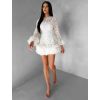 Bílé krajkové koktejlové šaty VINDORA