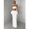 Bílý luxusní společenský komplet VELDORA se sukní