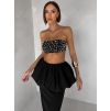 Černý luxusní komplet VELDORA se sukní