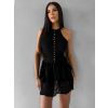 Černé krajkované koktejlové krátké šaty QUINTESSA