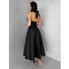 Černé společenské vypasované áčkové midi šaty NYXORA