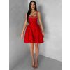 Červené krátké vypasované áčkové šaty MIRELYS s kamínky