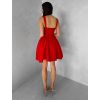 Červené krátké vypasované áčkové šaty MIRELYS s kamínky