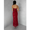 Červené společenské třpytivé dlouhé šaty KAILINA