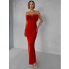Červené společenské dlouhé vypasované šaty BELSANTE s rozparkem