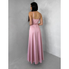 Starorůžové dlouhé saténové šaty ARANKA na ramínka