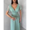Světle zelené šifonové dlouhé vázací šaty VIONELA