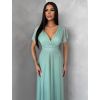 Světle zelené šifonové dlouhé vázací šaty VIONELA