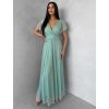Světle zelené šifonové dlouhé vázací šaty VIONELA