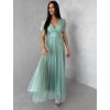 Světle zelené šifonové dlouhé vázací šaty VIONELA