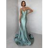 Zelené plesové dlouhé třpytivé šaty GALDYNE