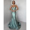 Zelené plesové dlouhé třpytivé šaty GALDYNE
