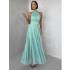 Zelenkavé společenské dlouhé tylové AURAC