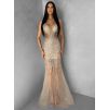 Zlaté třpytivé luxusní plesové nude šaty ROVENSA