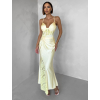 Žluté společenské dlouhé šaty ARLISE s krajkou