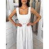 Bílé dlouhé pouzdrové šaty SENTALIA s páskem