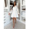 Bílé košilové šaty VYLORIUM s krajkovými rukávy