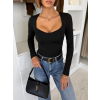 Černé elegantní korzetové triko RIVANZA s  výstřihem