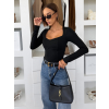 Černé elegantní korzetové triko RIVANZA s  výstřihem