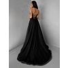 Černé plesové dlouhé třpytivé šaty ZANTHEA s korzetem